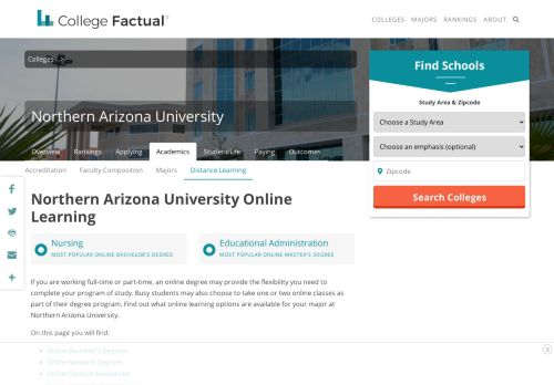 
                            9. Northern Arizona University Online Degree & Distance Learning Options