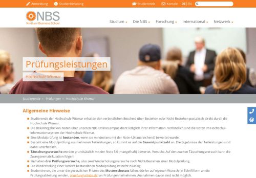 
                            9. Northern Business School: Studierende - Prüfungen - Studiengänge ...