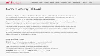 
                            9. Northern Gateway Toll Road | Avis New Zealand