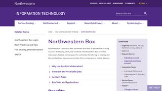 
                            2. Northwestern Box: Information Technology - Northwestern University