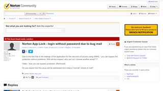 
                            11. Norton App Lock - login without password due to bug mail | Norton ...
