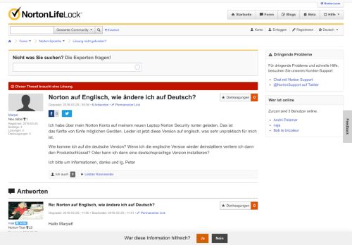 
                            11. Norton auf Englisch, wie ändere ich auf Deutsch? | Norton Community