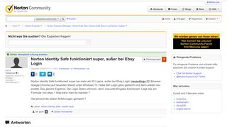 
                            9. Norton Identity Safe funktioniert super, außer bei Ebay Login ...