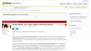 
                            8. Norton Mobile: kein Login möglich (Samsung Galaxy) | Norton Community