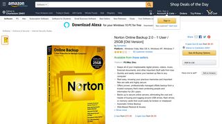 
                            9. Norton Online Backup 2.0 - 1 User / 25GB [Old Version] - Amazon.com