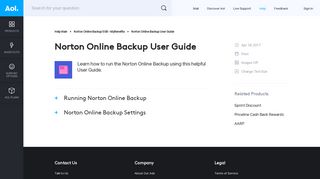 
                            10. Norton Online Backup User Guide - AOL Help