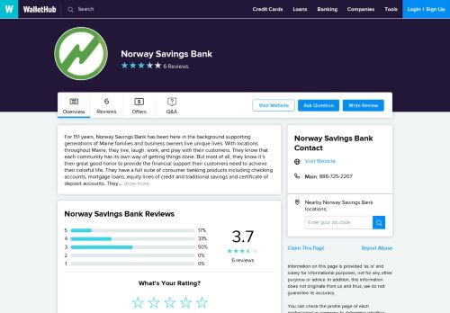 
                            7. Norway Savings Bank Reviews - WalletHub