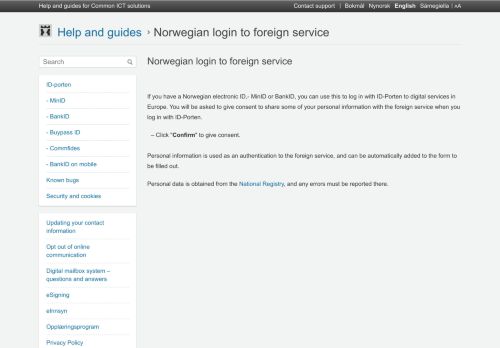 
                            7. Norwegian login to foreign service | eid.difi.no