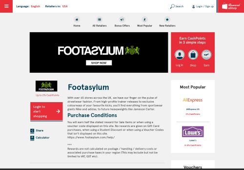 
                            12. Norwegian Reward: Footasylum - Earn CashPoints with Rewardall