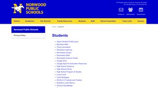 
                            12. Norwood Public Schools Student Links and Resources | Norwood ...