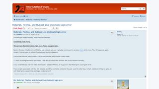 
                            11. NoScript, Firefox, and Outlook Live (Hotmail) login error ...