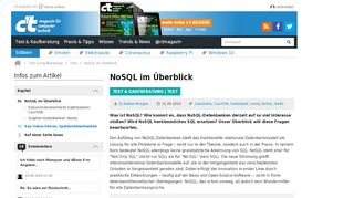 
                            2. NoSQL im Überblick | c't Magazin - Heise