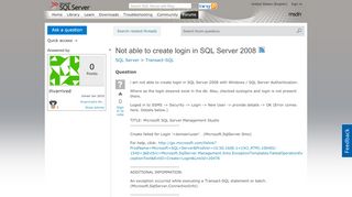 
                            4. Not able to create login in SQL Server 2008 - MSDN - Microsoft