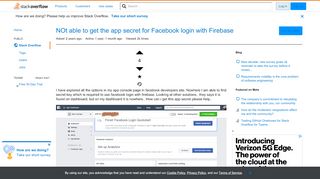 
                            11. NOt able to get the app secret for Facebook login with Firebase ...