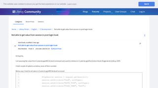 
                            1. Not able to get value from session in post login hook - Forums ...