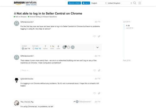 
                            2. Not able to log in to Seller Central on Chrome - General Selling ...