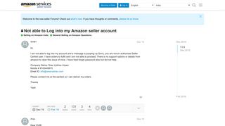 
                            8. Not able to Log into my Amazon seller account - General Selling on ...
