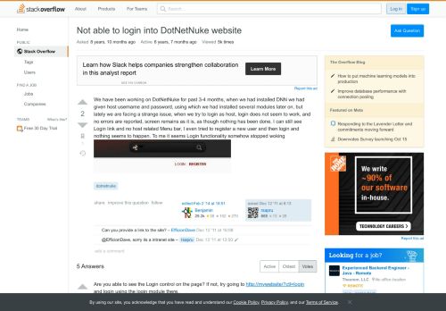 
                            6. Not able to login into DotNetNuke website - Stack Overflow