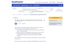 
                            8. Not able to login to my Southwest RR account from ... - The Southwest ...
