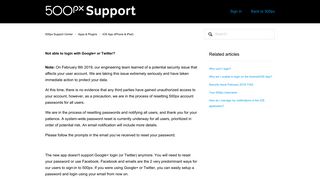 
                            11. Not able to login with Google+ or Twitter? – 500px Support Center
