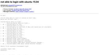 
                            11. not able to login with ubuntu 15.04 - Ubuntu Mailing Lists