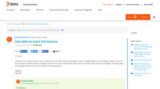 
                            4. Not able to start SIA Service | BMC Communities