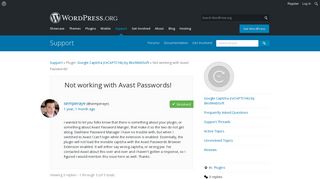 
                            7. Not working with Avast Passwords! | WordPress.org