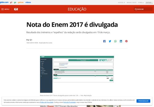 
                            8. Nota do Enem 2017 é divulgada | Educação | G1