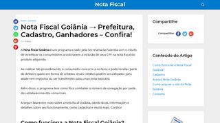 
                            9. Nota Fiscal Goiânia → Prefeitura, Cadastro, Ganhadores – Confira!