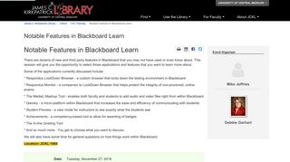 
                            7. Notable Features in Blackboard Learn - LibCal - James C. Kirkpatrick ...