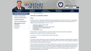 
                            2. Notary & Certifications - Louisiana Secretary of State