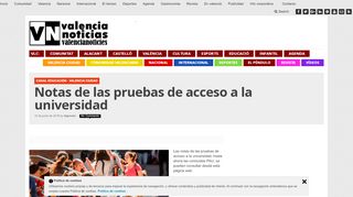 
                            8. Notas de las pruebas de acceso a la universidad - Valencia Noticias
