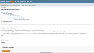 
                            3. NotAuthorizedException (Java(TM) EE 7 Specification APIs)