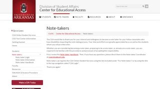 
                            13. Note-takers | Center for Educational Access | University of Arkansas