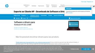 
                            11. Notebook HP G42-230BR - Downloads de drivers | Suporte ao cliente ...