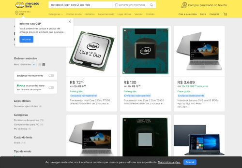
                            7. Notebook Login Core 2 Duo 4gb - Informática no Mercado Livre Brasil