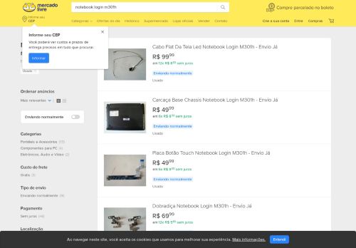 
                            9. Notebook Login M301h Usado no Mercado Livre Brasil