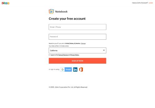 
                            4. notebook - signup - Zoho