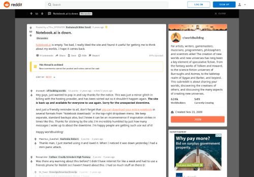
                            11. Notebook.ai is down. : worldbuilding - Reddit