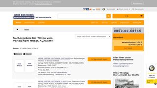 
                            8. Noten vom Verlag NEW MUSIC ACADEMY - Musikalienhandel