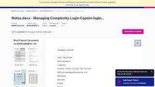 
                            11. Notes.docx - Managing Complexity Login Capsim login Electrical ...