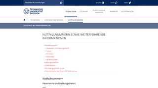 
                            9. Notfallnummern sowie weiterführende Informationen — TU Dresden ...