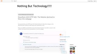 
                            12. Nothing But Technology!!!!: SharePoint 2010 HTTP 403: The Website ...