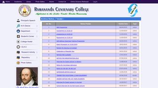 
                            3. Notice Board : Ramananda Centenary College