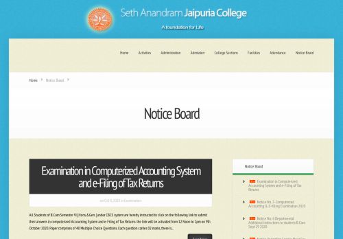 
                            6. Notice Board | Seth Anandaram Jaipuria College