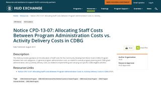 
                            8. Notice CPD-13-07: Allocating Staff Costs Between Program ...