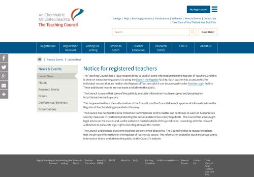 
                            9. Notice for registered teachers - Teaching Council