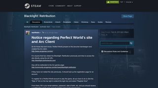 
                            5. Notice regarding Perfect World's site and Arc Client :: Blacklight ...