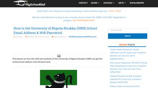 
                            7. Notice to Students: Get Your UNN Email Address Today ...