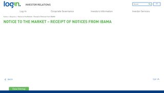 
                            4. Notice to the Market - Receipt of Notices from IBAMA - Login